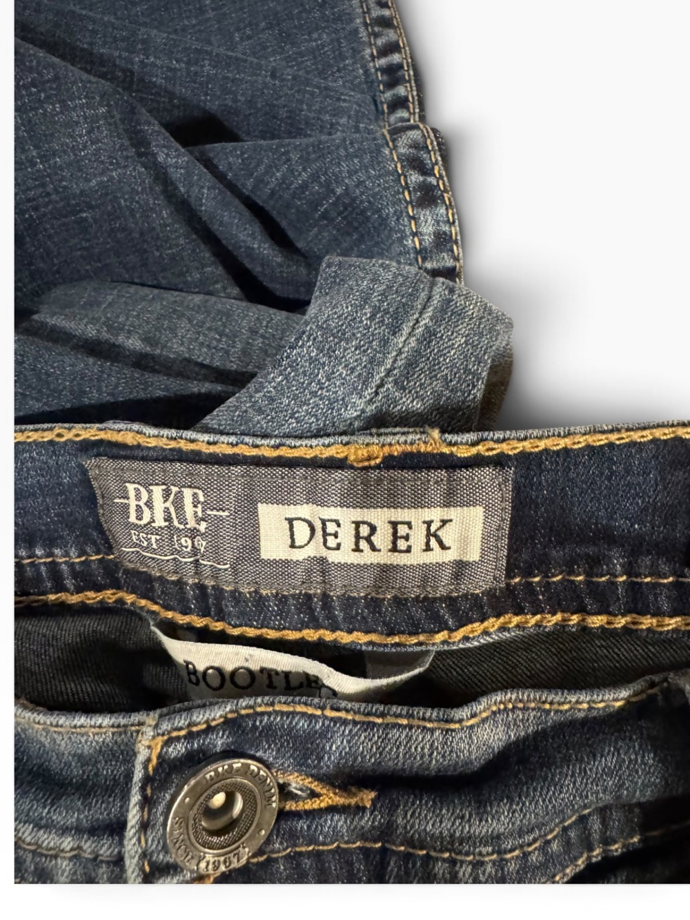 BKE Mens Dark Wash Straight-Leg Jeans - Blue - Picture 5 of 7